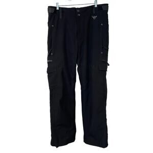 Ocean & Earth Men's Snow Pants Ski Mountain Waterproof Black Large Cargo